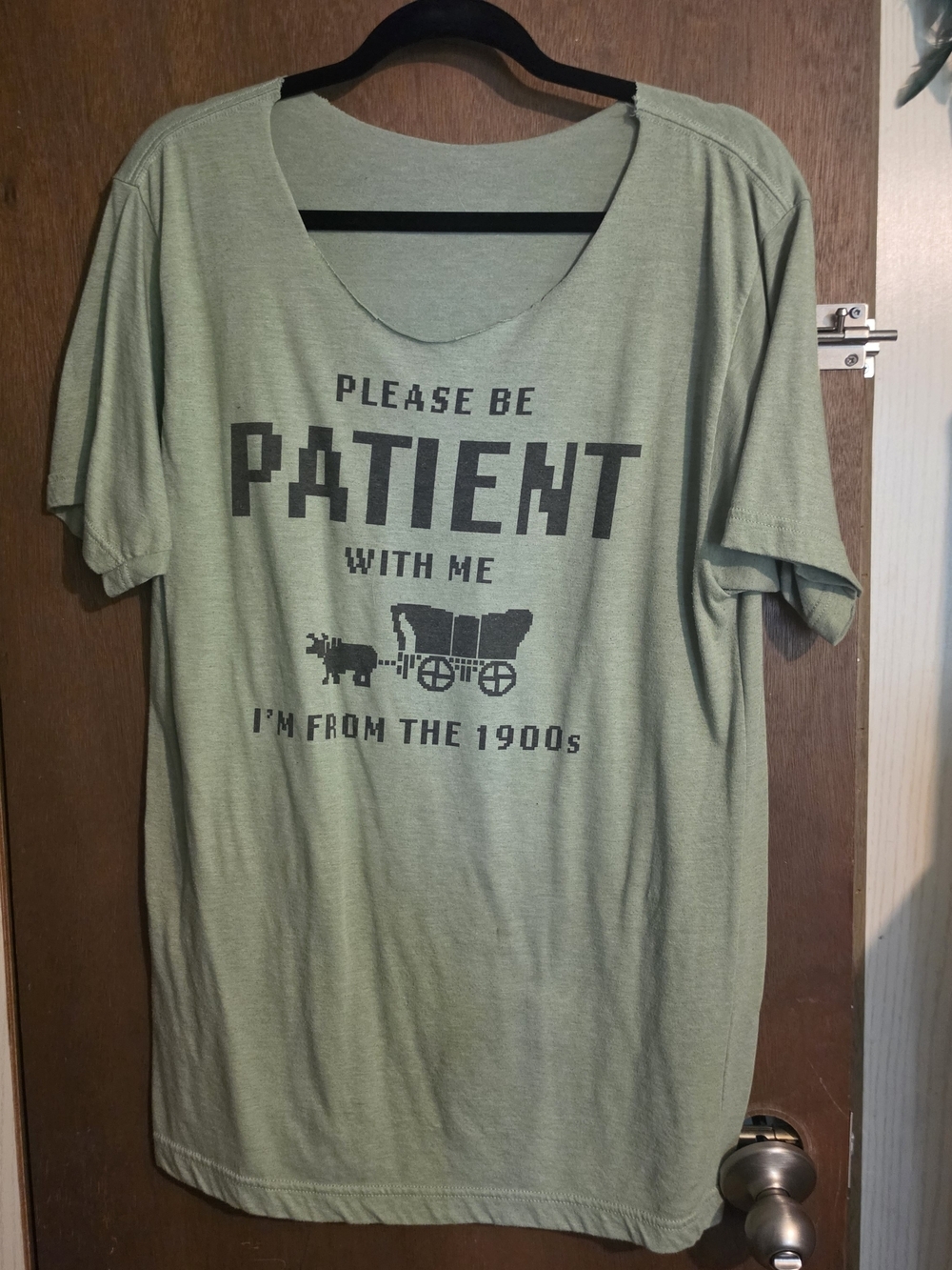 Please Be Patient Graphic Tee - Sage Green